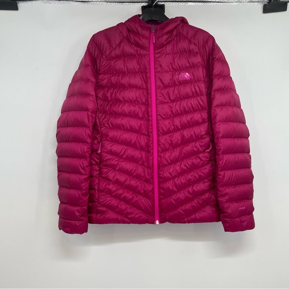 The North Face Jackets & Blazers - North Face Puffer Hoodie Jacket Womens L Pink Goose Down 700 Full Zip